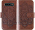 Asuwish Galaxy S10 Wallet Case: Flower Leather Flip, TPU, Tempered Glass Protector, Credit Card Holder, Brown.