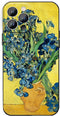Cute Flower iPhone 15 Pro Max Case, Iris by Van Gogh Aesthetic Fine Art Shockproof Protective Cover