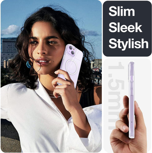 Slim Clear Magnetic Case for iPhone 14 & 13 - Military-Grade Protection, Compatible with MagSafe, 6.1 inch.