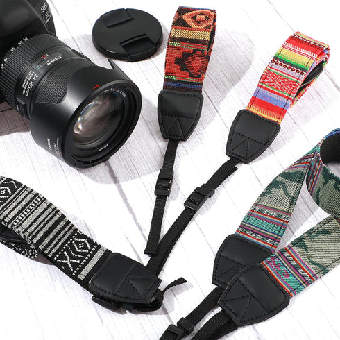 4 Pieces Woven Vintage Camera Strap for All DSLR SLR Cameras, Universal Neck Shoulder Strap for Photographers