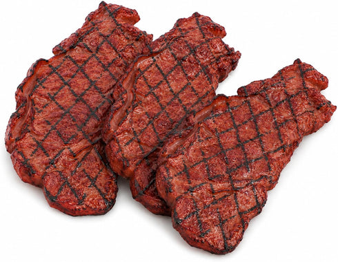 jojofuny 3 Pcs Fake Steak Props, Realistic Artificial Grilled Steak Model, Cooked