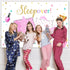 Mocsicka Sleepover Party Backdrop for Pink Girl Pajamas Pillow Fight Decorations, Slumber Party Banner (5x3ft)