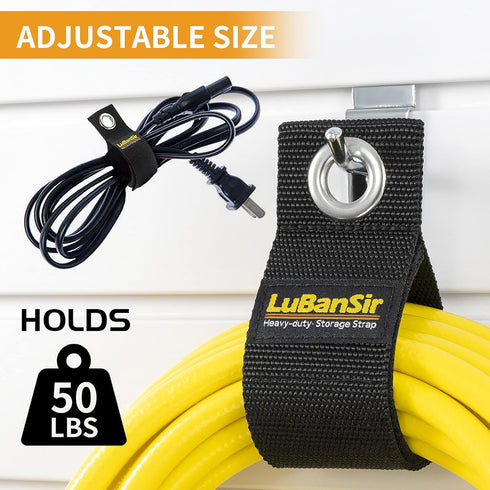 LuBanSir 9 Pack Extension Cord Holder, 17-Inch Storage Strap for Garage Organization and Storage