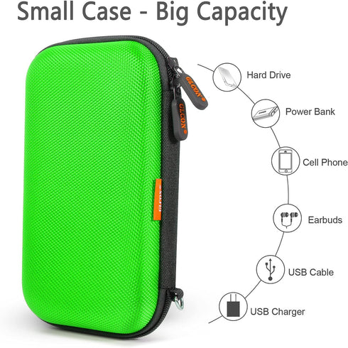 GLCON Power Bank Storage Case Hard EVA Protective Travel Case Small Electronic Carrying Pouch for Hard Drive, Cell