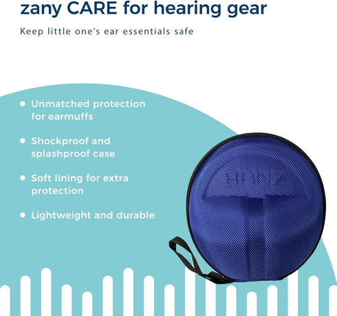 BANZ Baby Ear Defenders Case 0-36 Months - Navy Blue, Lightweight, Compact & Durable Travel Container