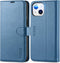 TUCCH iPhone 13 Wallet Case 5G, Lake Blue, Magnetic Folio, RFID Blocking, TPU Interior, Flip Cover, 6.1" Compatible.