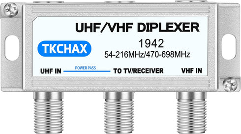 TKCHAX UHF/VHF TV Antenna Combiner & Diplexer: Eliminate Rotators, Merge 2 Antennas into