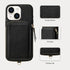 ZVE iPhone 13 Wallet Case with Wristlet - Zipper Leather Case with RFID Blocking Card Holder Slots