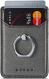 Phone Card Holder with Ring Grip for Back of Phone, Adhesive Stick-on Credit Card Wallet Pocket for Smartphones (Gun