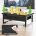 2-Tier Ekisemio Monitor Stand with Fabric Drawer Wood and Metal Computer Riser, Desk Organizer for Office, Black