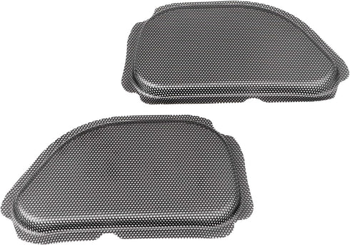 Black Metal Fairing Mesh Front Speaker Grills Cover Trim Replacement For Harley Road Glide FLTR 1998-2013