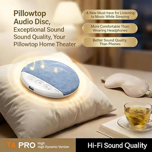 48H Pillow Bluetooth Speaker for Sleeping - Under Pillow, Sleep Timer, White Noise, Battery, Type-C, Hi-Fi Sound