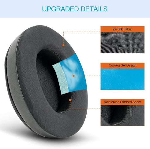 GVOEARS Cooling Gel Ear Pads for Sony MDR 7506, V6, V7, CD900ST - Noise-Isolating Memory Foam & Premium Leather (Black)