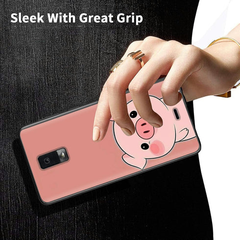 BLU View 3 Phone Case, Slim Soft TPU Silicone Cover with Cute Pink Pig Design, Shock-proof Protective Cover for Women