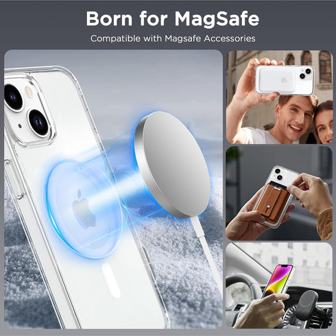 CACOE Magnetic Case for iPhone 13 & 14 6.1 inch, Compatible with MagSafe, Anti-Scratch, Clear
