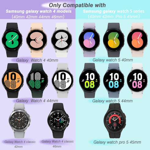 HSWAI 10 Pack No Gap Band for Samsung Galaxy Watch 7 6 5 4 FE 40mm 44mm, Galaxy Watch 5 Pro 45mm for Men Women