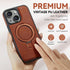 CHEEWADA 15 6.1", for iPhone Case with Stand Compatible with Magsafe Slim PU Leather & Durable TPU Drop Proof Magnetic