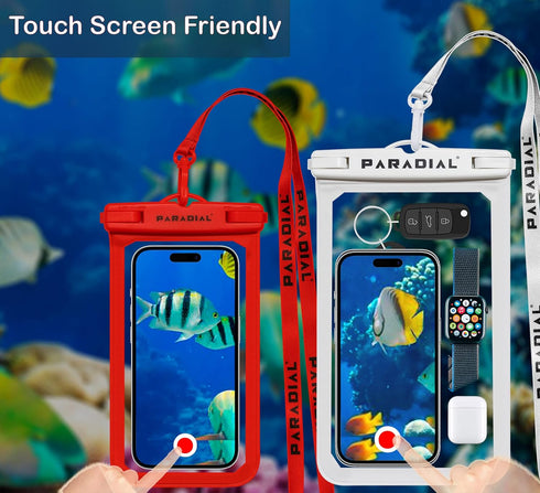 2 Packs Waterproof Cell Phone Cases with Lanyards - IPX8 Dry Bag Large & Standard Holders. Water Activity Phone Pouch for iPhone 15 Pro Max & Others & Androids