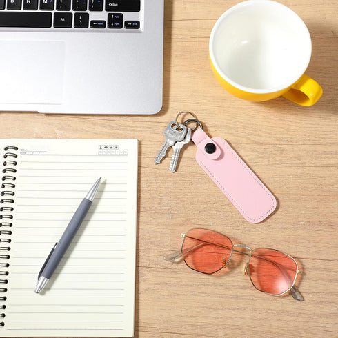 Ymapinc Pink Leather USB Flash Drive Case, Cute Pink Thumb Drive Holder for Women Girls, Portable Keychain USB Pouch