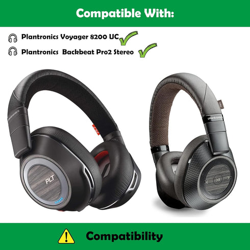 Professional Replacement Earpads Cushions Compatible with Plantronics BackBeat Pro 2/Voyager 8200 UC Wireless Headphone Headset Ear Pads with Softer Protein Leather/Memory Foam