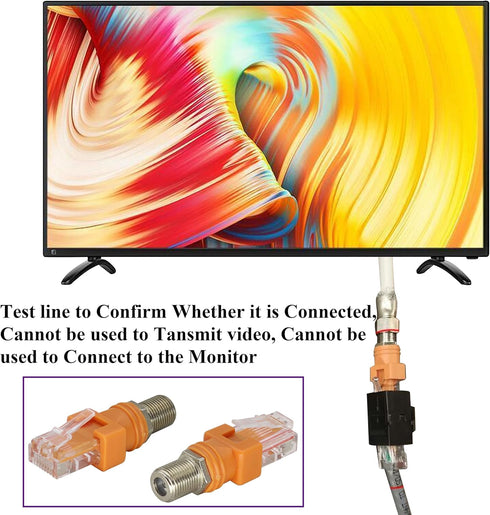 F to RJ45 Coaxial to Ethernet Adapter, 4-Pack Suitable for Most Line Testers and Testing Equipment
