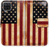 Galaxy A12 Case, Retro American Flag Leather Flip Wallet Cover with Card Slot Holder Kickstand for Samsung A12 2021
