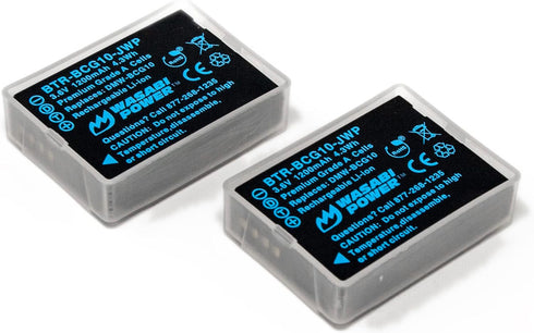 Wasabi Power Battery (2-Pack) and Charger for Panasonic DMW-BCG10, DMW-BCG10E, DMW-BCG10PP and Panasonic Lumix DMC-3D1,