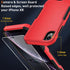 iPhone XR Phone Case with Shockproof Belt Clip Kickstand & 2X Tempered Glass Screen Protector, Heavy Duty Red Cover