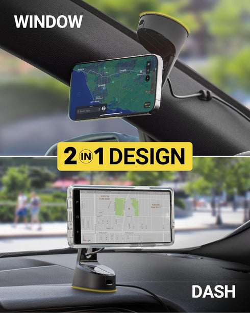 Scosche MagicMount 16/15/14/13/12 MEMSQRWD Elite Magnetic Wireless Charging Phone Mount for Car Dashboard/Windshield