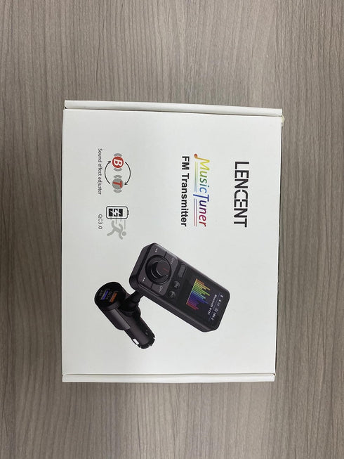 LENCENT Bluetooth 5.0 FM Transmitter for Car, AUX Car Radio Adapter, Big Color Screen, MP3 Music Player, QC3.0 Fast