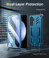 FNTCASE Galaxy S23 FE Case: Military Grade Shockproof TPU Cover with Kickstand & Screen Protector - Blue Full