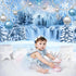 DUAIAI Frozen Winter Christmas Backdrop, Birthday Party Decorations Crystal Pendant Ice and Snow White World Wonderland