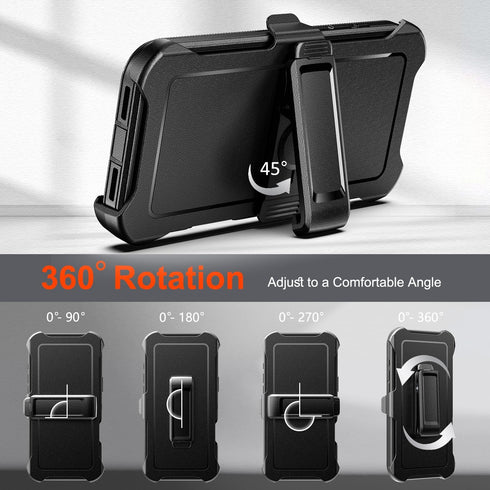TUTUKII 17 3-Layer 17 6.3", for iPhone Case with Belt Clip Holster, Anti-Shock, Anti-Slip, Compatible with MagSafe