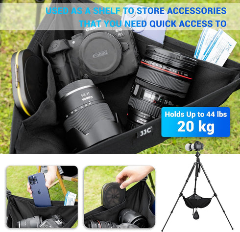 JJC Heavy Duty Tripod Weight Stone Bag, Sandbag for Lightweight Tripod Easel Light Stand Astrophotography