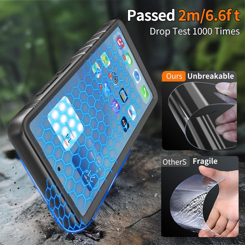 Cozycase Waterproof Case for iPhone 13 Pro Max - Full Body Dustproof Shockproof with Built-in Screen Protector - Black