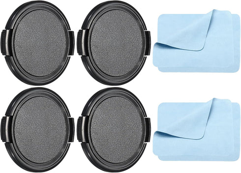 PATIKIL Camera Lens Cap, 4 Pack Sides Pinch Front Cover with Microfiber Cloth for 55mm Lenses