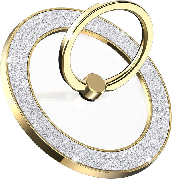 Magnetic Phone Ring Holder for MagSafe, Magnetic Grip for iPhone, Compatible with MagSafe Wireless Charging (Gold)
