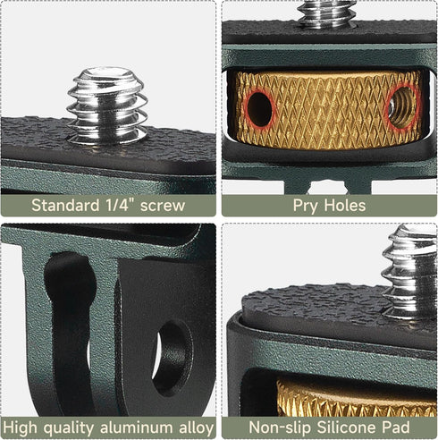 1/4" Adapter Screw Head Camera Mount, Camera Tripod Mount for Gopro Adapter, CNC Aluminum Conversion Adapter for GoPro Hero, DJI, Insta360, Sjcam Action Cameras Accessories