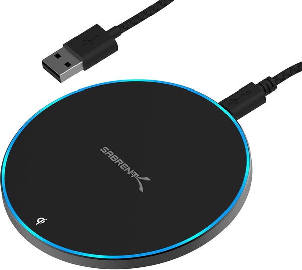 SABRENT 10W qi Wireless Fast Charger Pad, Universally Compatible with All qi Enabled Phones, Black