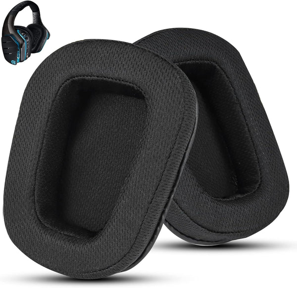 Fabric Replacement Ear Pads for Logitech G933 Gaming Headset, Fits G935 G930 G635 G633 (Black)