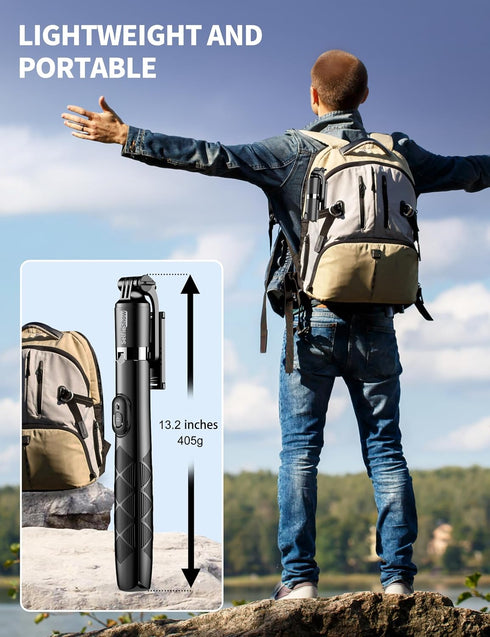 SelfieShow 71" 17/16/15/14/13/Android/Camera Aluminum Phone Tripod, Travel Tripods for iPhone with Remote, Extendable