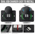 12V RV USB Charger, Quick Charger 3.0 Wall Mount USB Charging Station for Car Camper Boat Marine (Black A74)