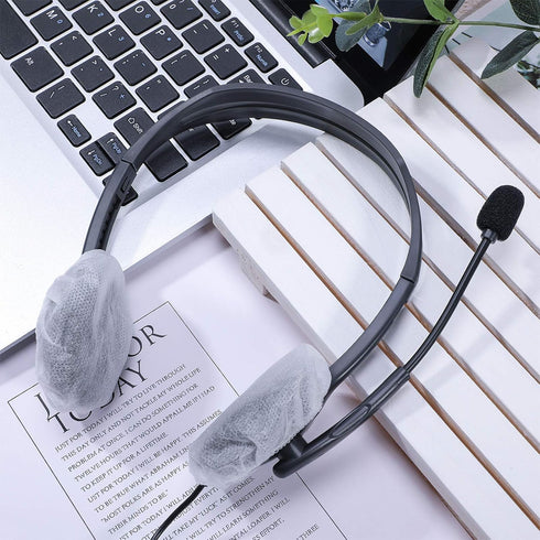 100 Pieces Disposable Headphone Ear Covers, Sanitary Non-Woven Stretch Earpad Covers