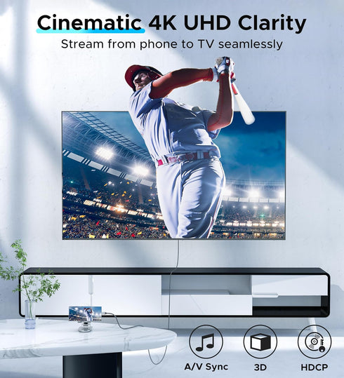 Warrky USB C to HDMI Cable 4K, 3.3ft Braided High Speed Thunderbolt 3 to HDMI Adapter for iPad, MacBook, Galaxy