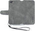 UEEBAI Luxury PU Leather Wallet Flip Cover Case for iPhone SE 2022/7/8/SE 2020 - Grey, Magnetic Stand Folio Protection