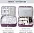 Travel Cable Organizer Bag, Portable Double Layer Case for Cord, Phone, Charger, SD Card (Purple)