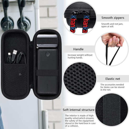 khanka Hard Travel Case for Anker Portable Charger 313 Power Bank (PowerCore Slim 10K) 10000mAh Battery Pack, Case Only