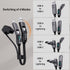 pzoz Portable Keychain Charger Short Cable with LED Display, 4-in-1 Multi USB C Fast Charging Combo Lightning/Type C/USB A/USBC Ports for iPhone iPad MacBook AirPods Samsung Google (60W, 7.3 inchs)