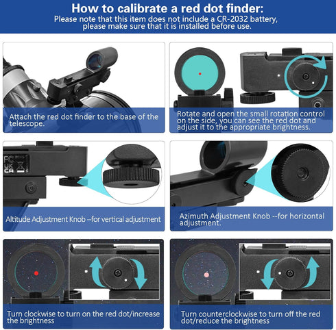 Tydeux Red Dot Finderscope - Star Pointer Viewfinder Astronomical Telescope Accessories with Slide-in Bracket