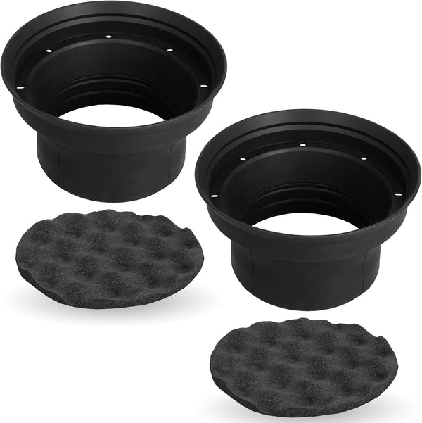 NVX XBAF525 2 Piece Universal 5.25” Silicone Rubber Speaker Baffles with Self Adhesive Foam Base Pad